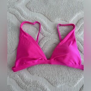 Aerie Hot Pink Ribbed Bikini Top
